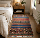 Fine shawl design handmade Afghan Royal Kazak Rug 143x92cm Shoparug