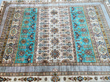 Room size lambs wool shawl design handmade Afghan super Kazak rug 237x169cm