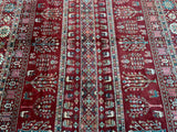 Full room size lambs wool hand knotted Afghan Khorjin Kazak rug 3x2m