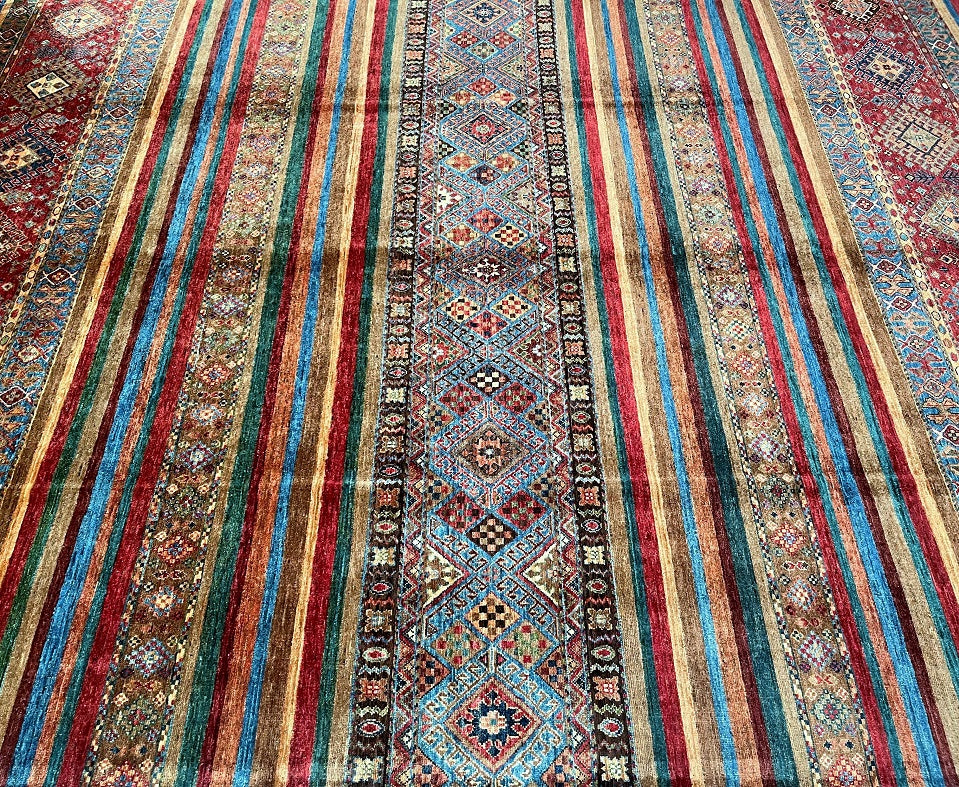 Shawl Afghan Super Kazak Rug 3.4x2.55m