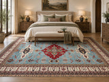 Massive room size lamb's wool handmade Afghan super Kazak rug 3.7x2.8m