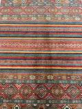 Unique room size wool hand knotted Afghan Super Kazak rug 235x178cm