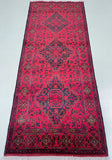 Wool Hand Knotted Tribal Afghan Kunduz Hall Runner Rug 201x80cm Australia