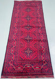 Wool Hand Knotted Tribal Afghan Khamyab Hall Runner Rug 203x82cm Adelaide