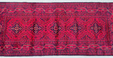 Wool Hand Knotted Tribal Afghan Khamyab Hall Runner Rug 203x82cm Australia