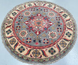 Afghan Kazak Round Rug 1x1m Shoparug