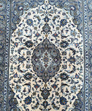 Beige tone lambs wool handmade Persian Kashan rug 208x140cm