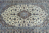 Full room size wool beige tone handmade Persian Kashan rug 3.1x2m