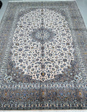 Large Room Size Authentic Handmade Vintage Persian Kashan Rug 340x246cm Shoparug