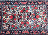 Superb quality French roses hand knotted Persian Bijar rug 1.6x1m Perth