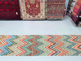 4.8m long wool Boho hand woven Afghan Meymana kilim hall runner rug At Persian Rug warehouse WA
