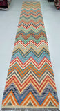 4.8m long wool Boho hand woven Afghan Meymana kilim hall runner rug Shoparug