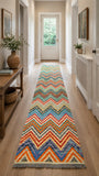 4.8m long wool Boho hand woven Afghan Meymana kilim hall runner rug Australia