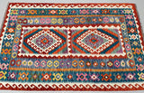 Boho Wool Hand Woven Afghan Kyber Kilim Rug 190x121cm Perth