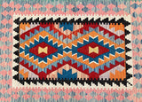 Boho Wool Hand Woven Afghan Waziri Kilim Rug 173x118cm Perth