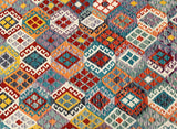 Geometric Tribal Design Afghan Kilim Rug With A Modern Twist.