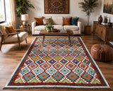 Full room size wool hand woven Afghan Waziri kilim rug 2.7x1.8m Australia