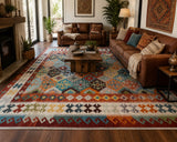Large room size Boho hand woven Afghan Waziri kilim rug 3.5x2.5m Perth