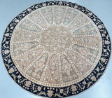 Room Size Wool Hand Knotted Afghan Chobi Round Rug 202x202cm Sydney