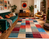 Full room size pure wool modern handmade Afghan Kazak rug 3x2m