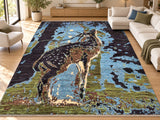 Large room size wool modern handmade Afghan Chobi rug 3.9x3m