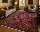 Fine large room size dome design handmade Persian Mood rug 3x2m Sydney
