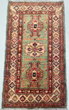 Door Mat Size Authentic Hand Knotted Afghan Royal Kazak Rug 110x62cm