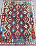 ecorative Hand Woven Boho Design Tribal Afghan Kyber Kilim Rug 196x150cm Australia