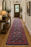 Pure Wool Hand Knotted Persian Sarough Hall Runner Rug 473x84cm