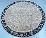 Certified Room Size Handmade Afghan Round Rug 202x202cm Australia