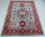 Unique Authentic Hand Knotted Afghan Mamluk Super Kazak Rug