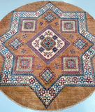 Certified Room Size Handmade Afghan Round Rug – 200x199cm Shoparug