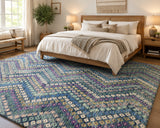 Large room size wool Boho handmade Afghan Aryana kilim rug 3.7x2.7m Australia