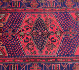 Durable Authentic Handmade Tribal Persian Zanjan Rug 208x130cm Perth