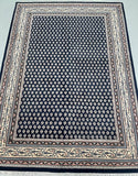 Wool Room Size Hand Knotted Oriental Jaipur Mir Rug 244x177cm Australia