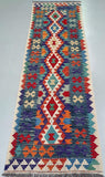 Wool Hand Woven Afghan Waziri Kilim Hall Runner Rug 252x80cm Perth