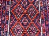 Large room size wool vintage handmade Afghan Meymaneh kilim rug 404x246cm Australia