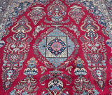 Massive room size handmade vintage Persian Mashad rug signed 4x3m Shoparug