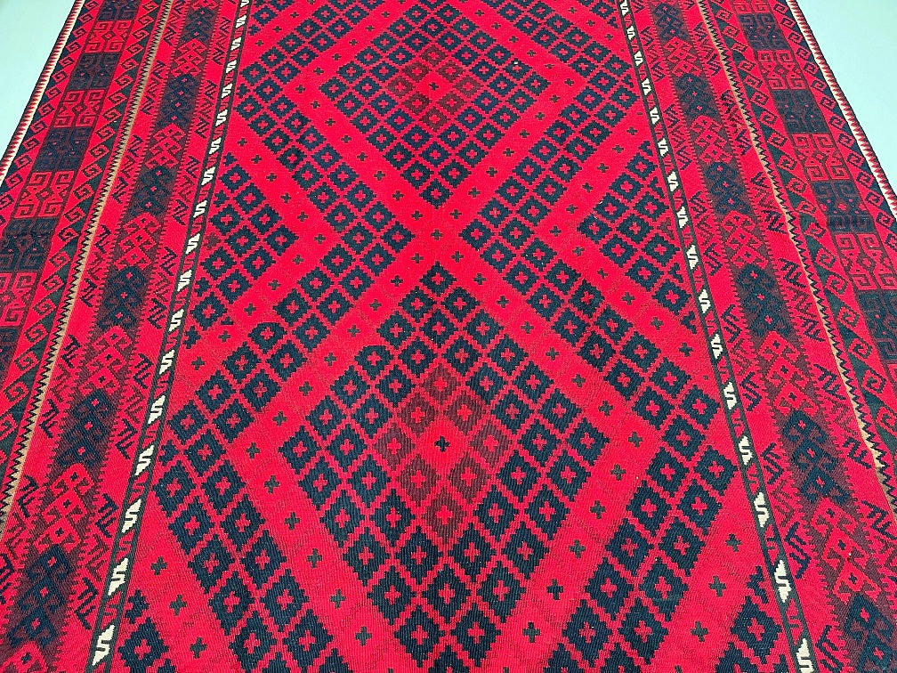 Vintage Afghan Meymaneh Kilim Rug 3.9x2.5m