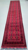 3.7m Long Wool Handmade Tribal Afghan Kunduz Hall Runner Rug