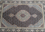 Masterpiece wool & silk hand knotted Persian Tabriz rug 1.6x1m