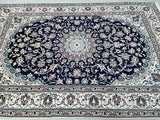 Full room size wool hand knotted Persian Nain rug 300x200cm