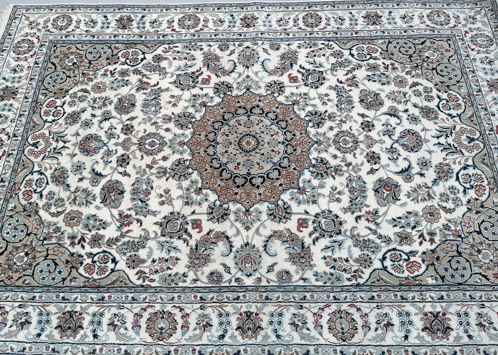 Nain Octagonal Rug Superb Room Size Hand Knotted Oriental Jaipur Nain Rug 250x171cm Australia
