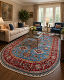 Room size wool handmade Afghan royal Kazak oval rug 2.5x1.8m Australia