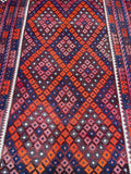 Large room size wool vintage handmade Afghan Meymaneh kilim rug 404x246cm Sydney