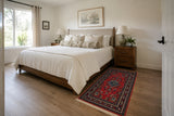 Pure wool open-field design hand knotted Persian Afshari rug 170x100cm