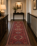 Pure wool tribal hand knotted Persian Qarajeh hall runner rug 295x103cm