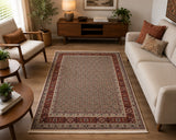 Fine wool and silk inlaid handmade Persian Birjand rug 2x1.5m