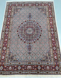 Fine room size silk-inlaid handmade Persian Birjand rug 233x165cm Australia