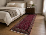 Wool Handmade Persian Hamedan Hall Runner Rug 205x82cm